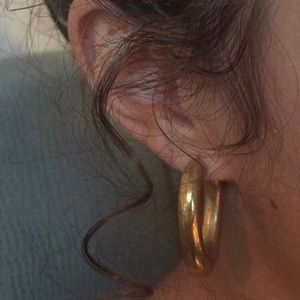 Chunky Gold Hoop Earrings